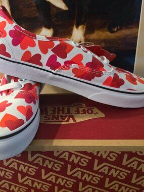 Vans Authentic Valentine Hearts Love Skateboarding Shoes VN0A348A40Q Womens SZ 8
